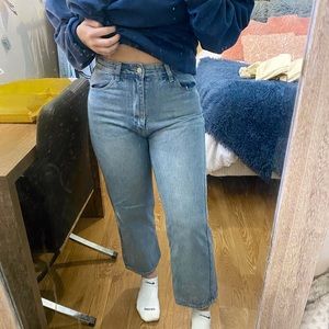 Blue straight leg jeans